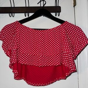 Target Red Polka Dot Ruffle Crop Top